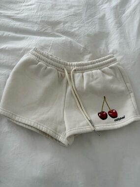 Edikted Cream Cherry Applique Women’s Shorts